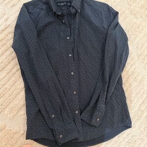 Abercrombie & Fitch Dark Blue Patterned Button Down Shirt